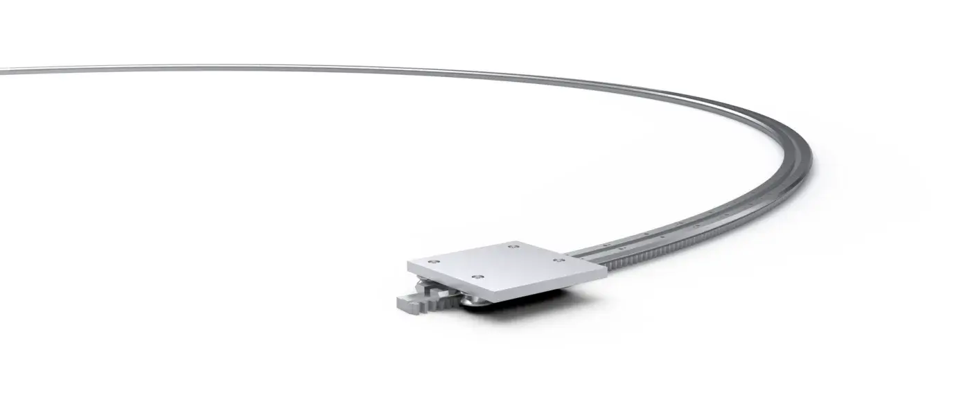 大径リングガイド＆セグメント＆トラックシステム リングとキャリッジの断面図