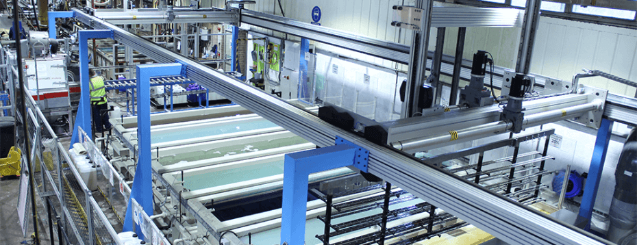 HepcoMotion - Low maintenance gantry system improves consistency and quality of a multi-station chemical finishing dipping plant